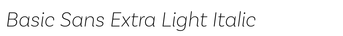 Basic Sans Extra Light Italic image